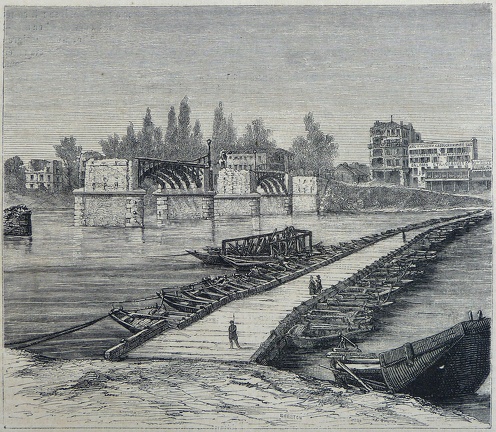 Pont de bateaux à Asnières