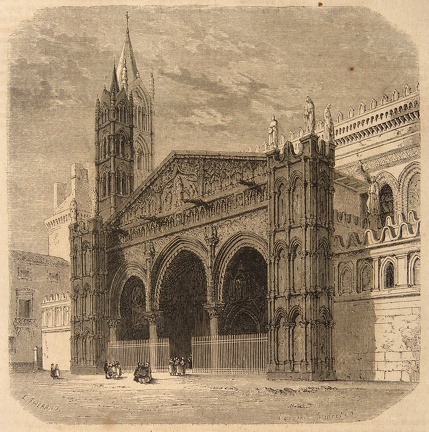 Le portail latéral de la cathédrale de Palerme