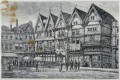 Gravure : Vieilles maisons à Valenciennes