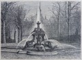 Gravure : Fontaine des dragons à la résidence royale de la Granja