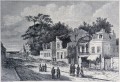 Gravure : Une rue en ruines à Auteuil en 1871