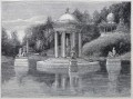 Gravure : La villa Pallavicini : le temple de Flore