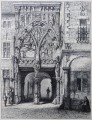 Gravure : Eglise collégiale à Huy : portail de la Vierge