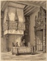 Gravure : La salle des magistrats de l'Hôtel de Ville d'Audenarde